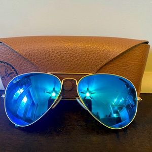Blue Ray Ban Aviator Sunglasses